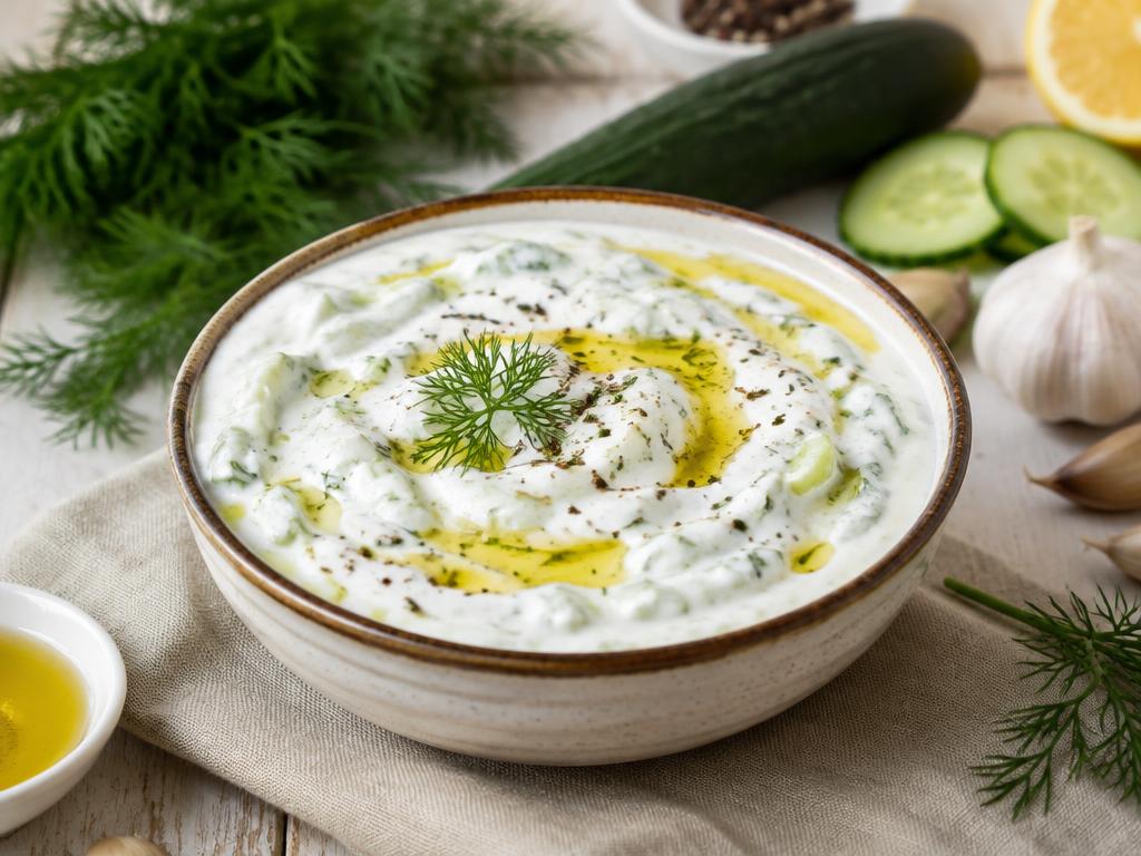 Tzatziki z ogórkiem i czosnkiem